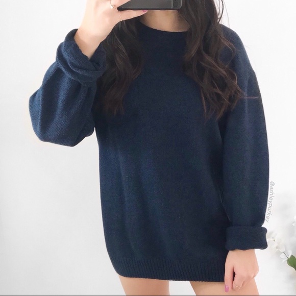 dark blue knit sweater